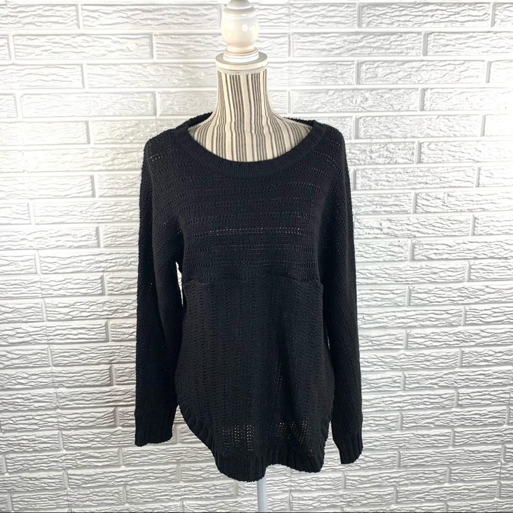 A’Milano Sheer Black Open Weave Sweater